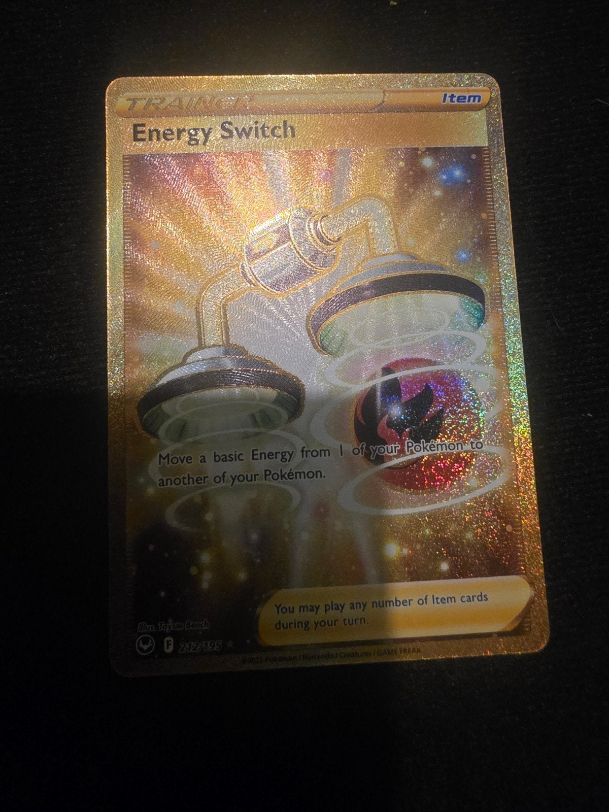 Pokémon TCG Energy Switch Gouden Item Kaart (212/198), Ophalen of Verzenden, Zo goed als nieuw, Losse kaart, Foil