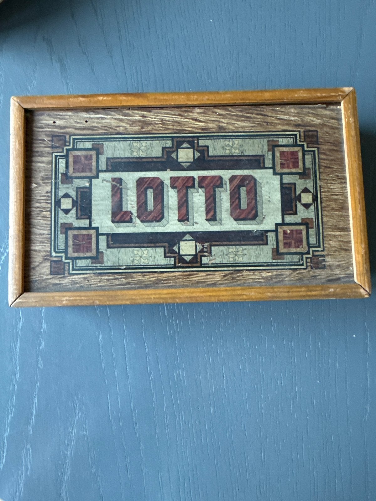 Oud Lotto Spel uit waarsch. ca. 1930 -  met Houten Doosje, Ophalen of Verzenden, Gebruikt