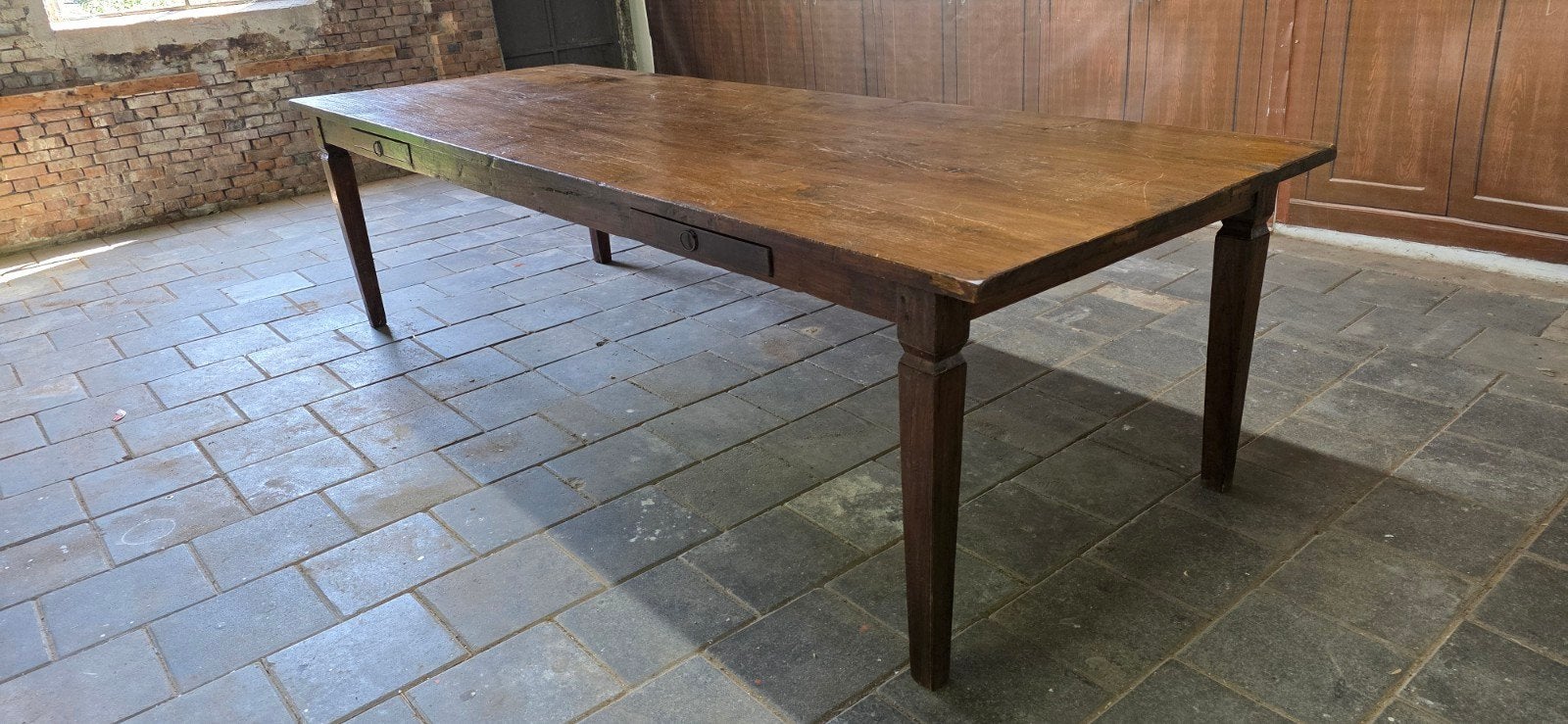 Authentieke oude kloostertafel boerentafel 3 meter lang, Huis en Inrichting, Tafels | Eettafels, Gebruikt, 200 cm of meer, Rechthoekig