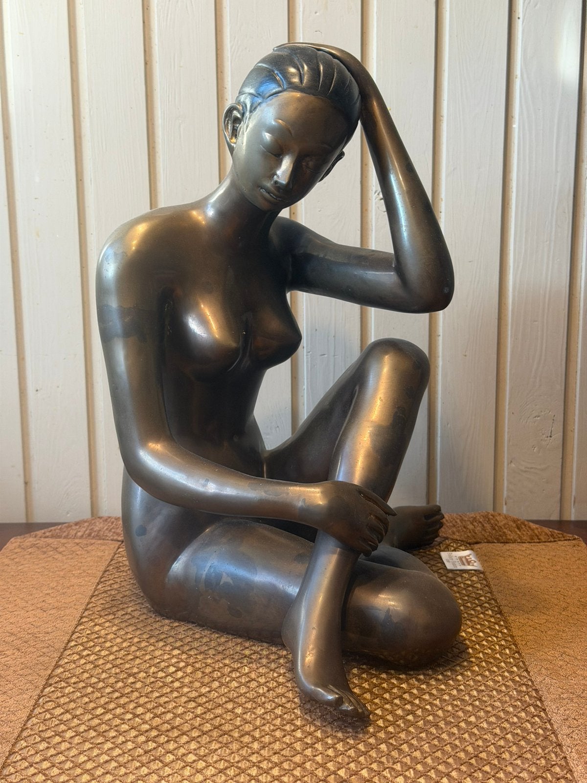 bronzen dames beeld hoogte 38 cm, Antiek en Kunst, Antiek | Koper en Brons, Ophalen, Brons