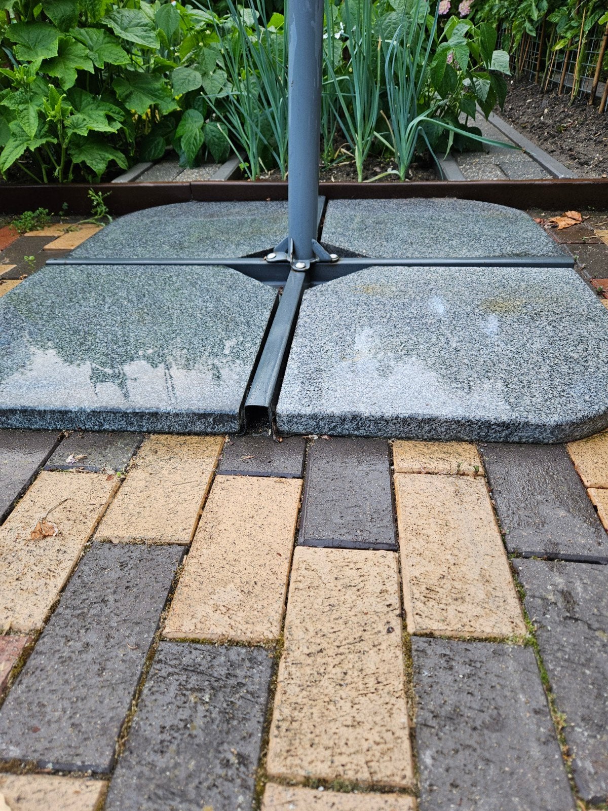 4 stuks hardstenen parasolvoethouders en parasolhoude, Ophalen, Zo goed als nieuw, Minder dan 1 meter, Parasolvoet