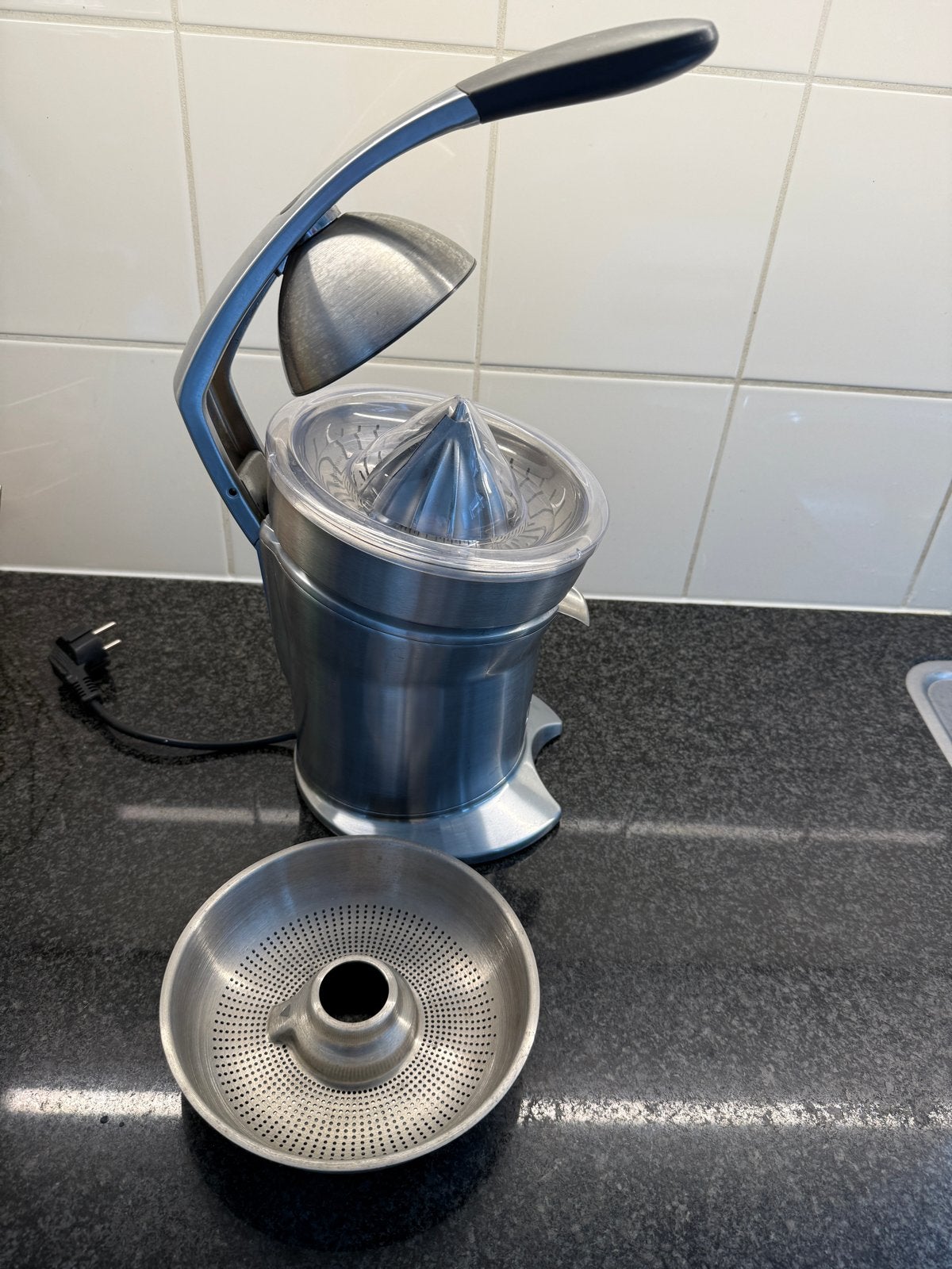 Solis Citrus Press Pro Zilver Type 845 - Zo goed als nieuw, Overige typen, Zilver, Ophalen of Verzenden, Zo goed als nieuw