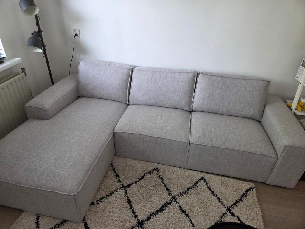 Karwei Hoekbank Mack Links Zandgrijs, Modern, Comfortabel, 250 tot 300 cm, Hoekbank, Ophalen of Verzenden