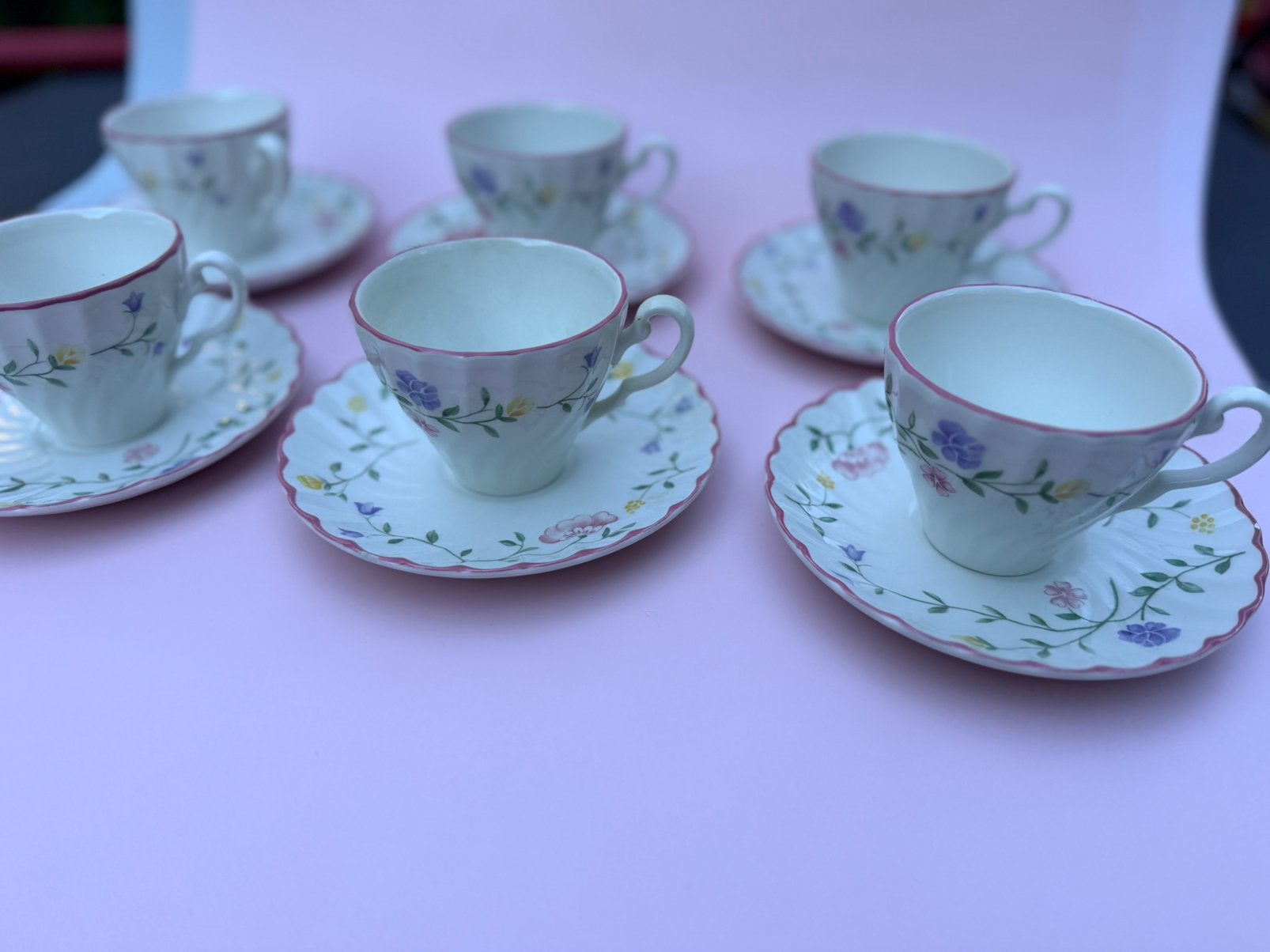 Johnson Brothers 'Summer Chintz' – Set van 6 kop-en-schotels, Antiek en Kunst, Ophalen of Verzenden