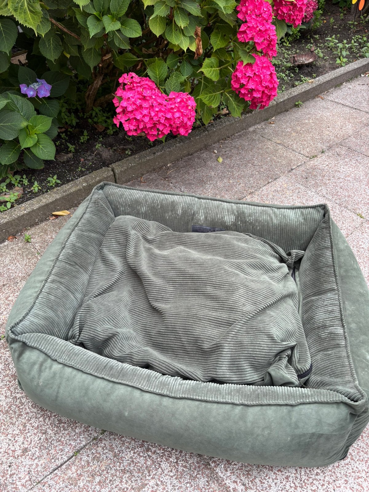 Wooff Cocoon Rib Velours Olijfgroen - Hondenmand, Ophalen, Gebruikt, Overige