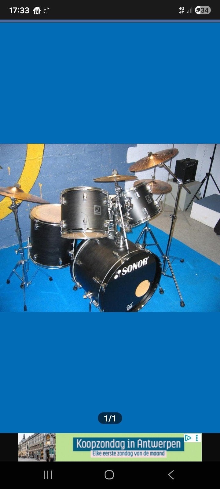 Sonor compleet  , hihaat , ride , alle toms , crash , a, Ophalen of Verzenden, Overige merken