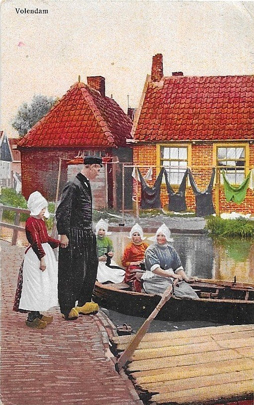 AK Volendam - Bootje varen, photochromie, Verzenden, 1920 tot 1940, Gelopen, Noord-Holland