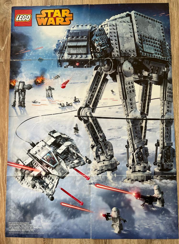 LEGO Star Wars Poster - AT-AT Hoth Battle & Minifiguren, Ophalen of Verzenden, Gebruikt, Boek of Poster