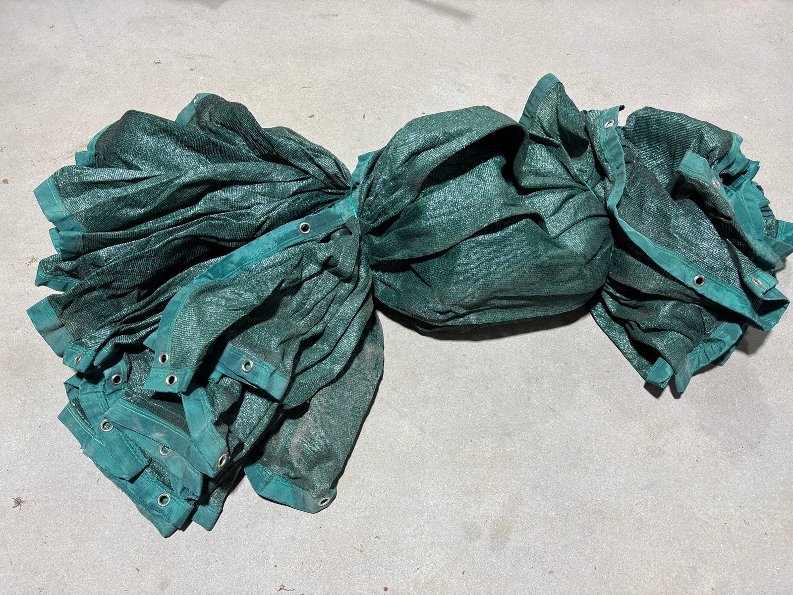 Groen schaduwdoek/afdekzeil met ringen 2 x 20 meter, Tuin en Terras, Ophalen of Verzenden, Gebruikt, Overige typen