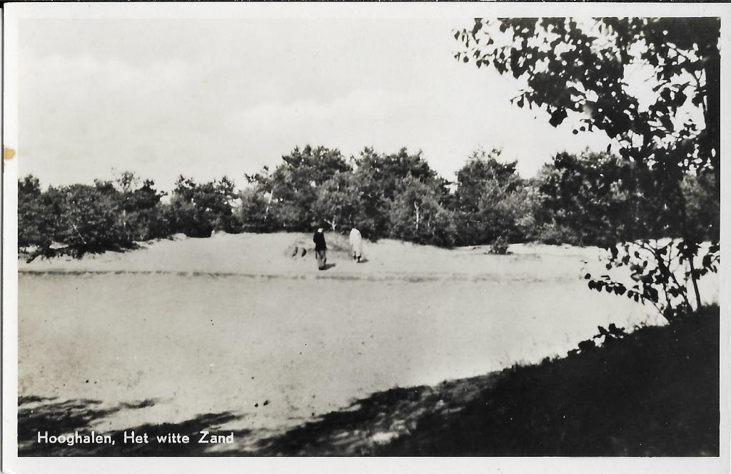 Hooghalen, Witte Zand, zandverstuiving, vrouw, man, Verzenden, 1940 tot 1960, Ongelopen, Drenthe