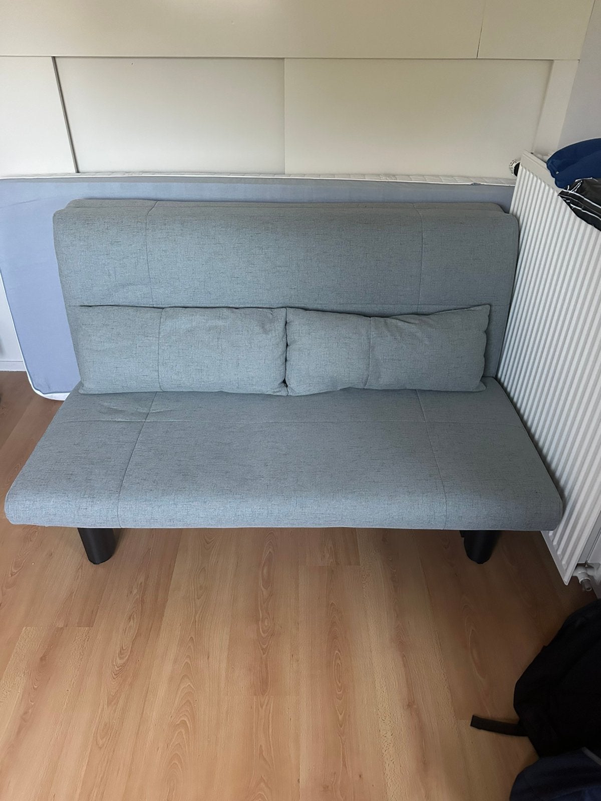 2 persoons slaapbank, Ophalen, Beige, Zo goed als nieuw, Twijfelaar
