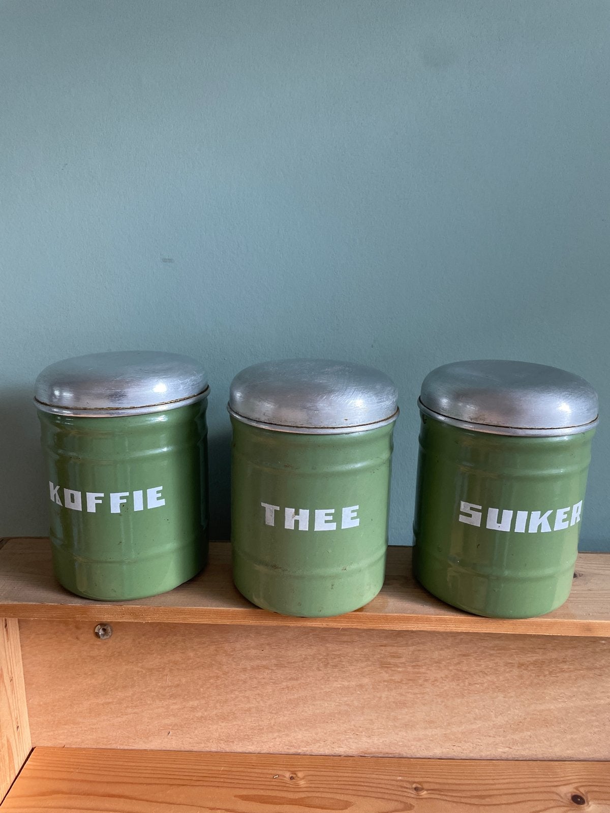 Vintage voorraadpotten koffie, thee en suiker, Ophalen of Verzenden