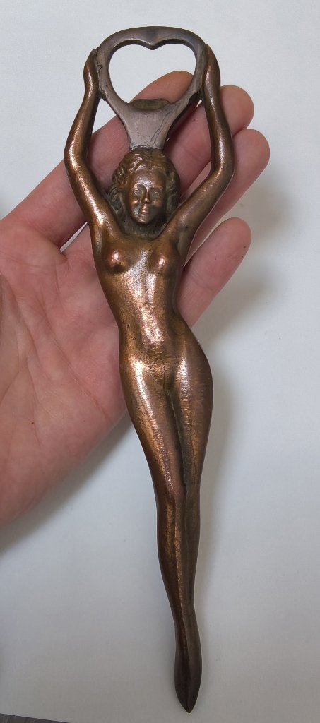 Vintage Bronzen Naakte Vrouw Fles Opener, Verzenden