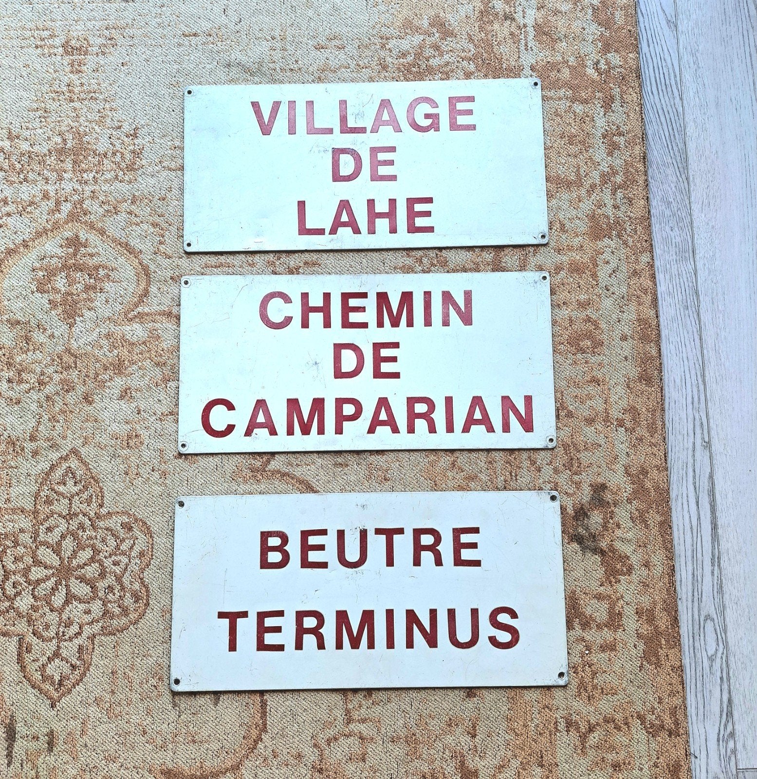 3 Vintage Franse bushalte borden uit Bordeaux, Ophalen of Verzenden