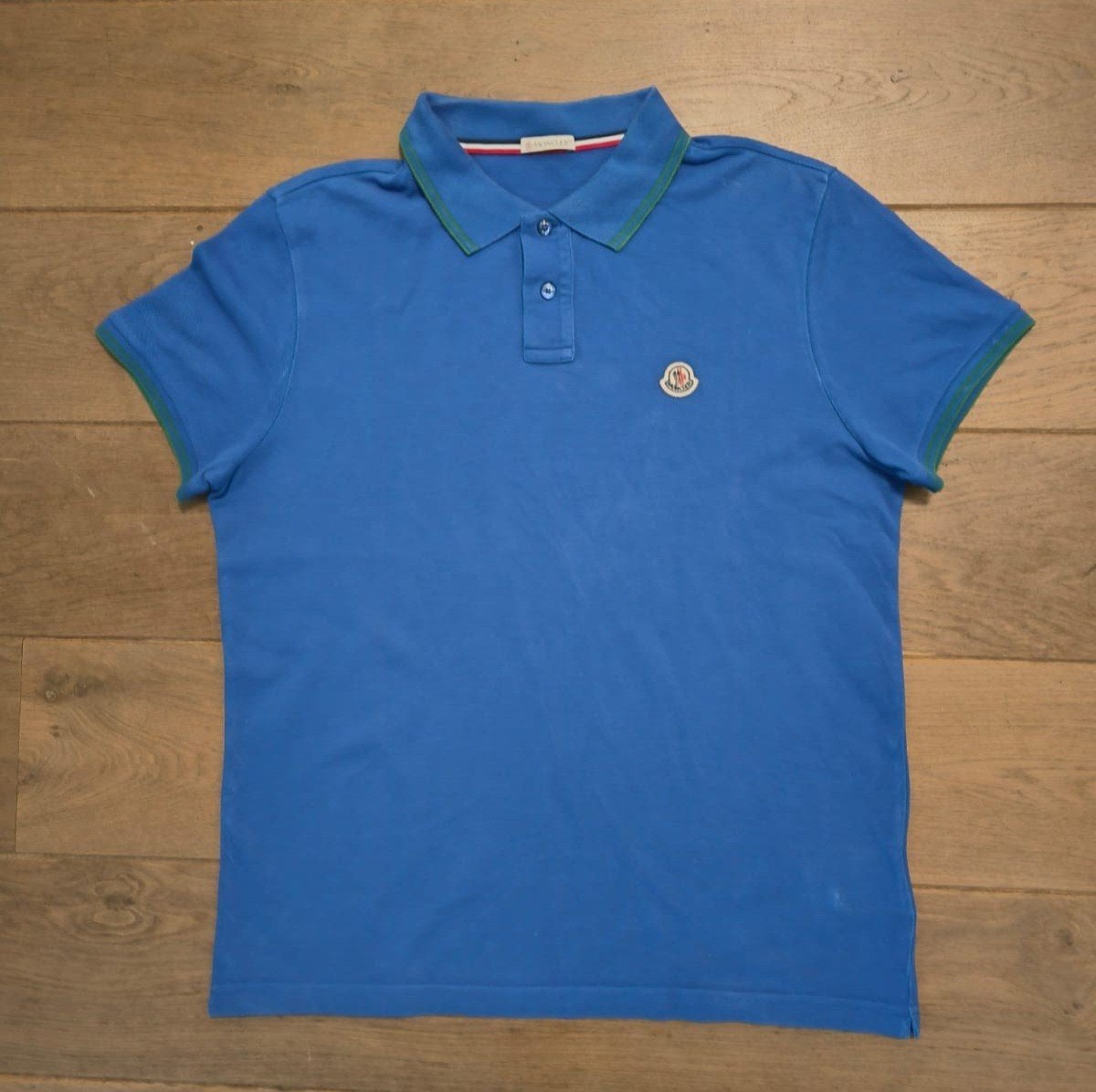 Moncler polo blauw maat M, Kleding | Heren, Moncler, Ophalen of Verzenden, Zo goed als nieuw, Maat 48/50 (M)