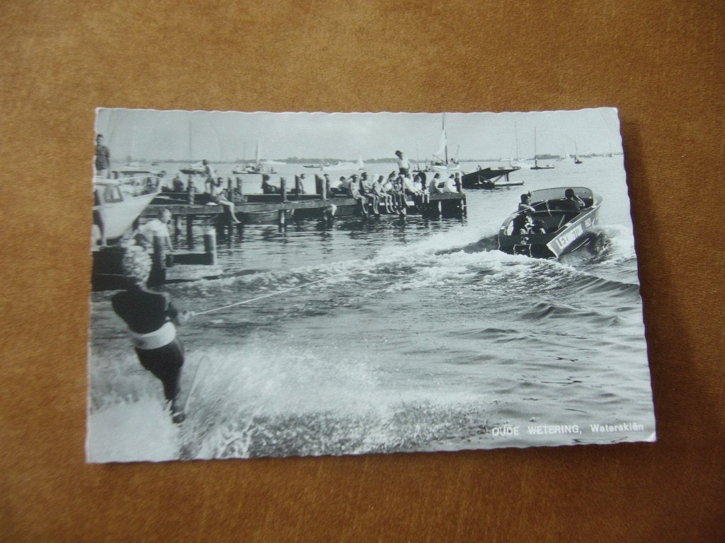 OUDE WETERING =  WATERSKIEN, Ophalen of Verzenden, 1940 tot 1960, Gelopen, Noord-Holland