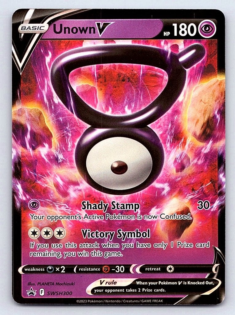 Unown V swsh 300 promo, Ophalen of Verzenden, Zo goed als nieuw, Losse kaart, Foil