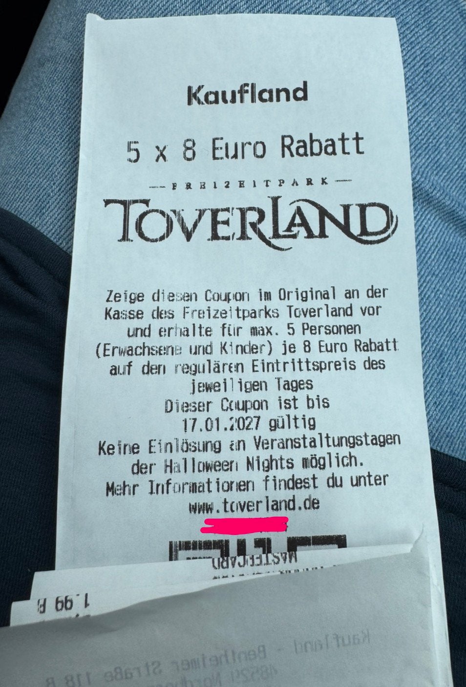 Toverland kortingsbon 5 x € 8,00, Tickets en Kaartjes, Recreatie | Pretparken en Attractieparken, Eén persoon, Kortingskaart