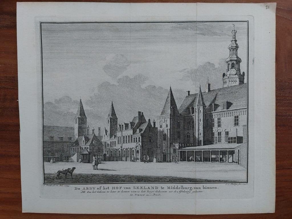 21 / Abdij of het hof van Zeeland in Middelburg van I Tirion, Ophalen of Verzenden