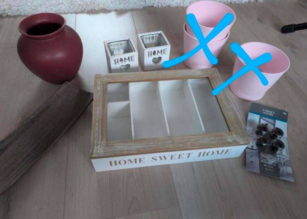 Diverse accessoires (excl roze potten) 2,5 euro voor alles, Huis en Inrichting, Woonaccessoires | Kandelaars en Kaarsen, Ophalen of Verzenden