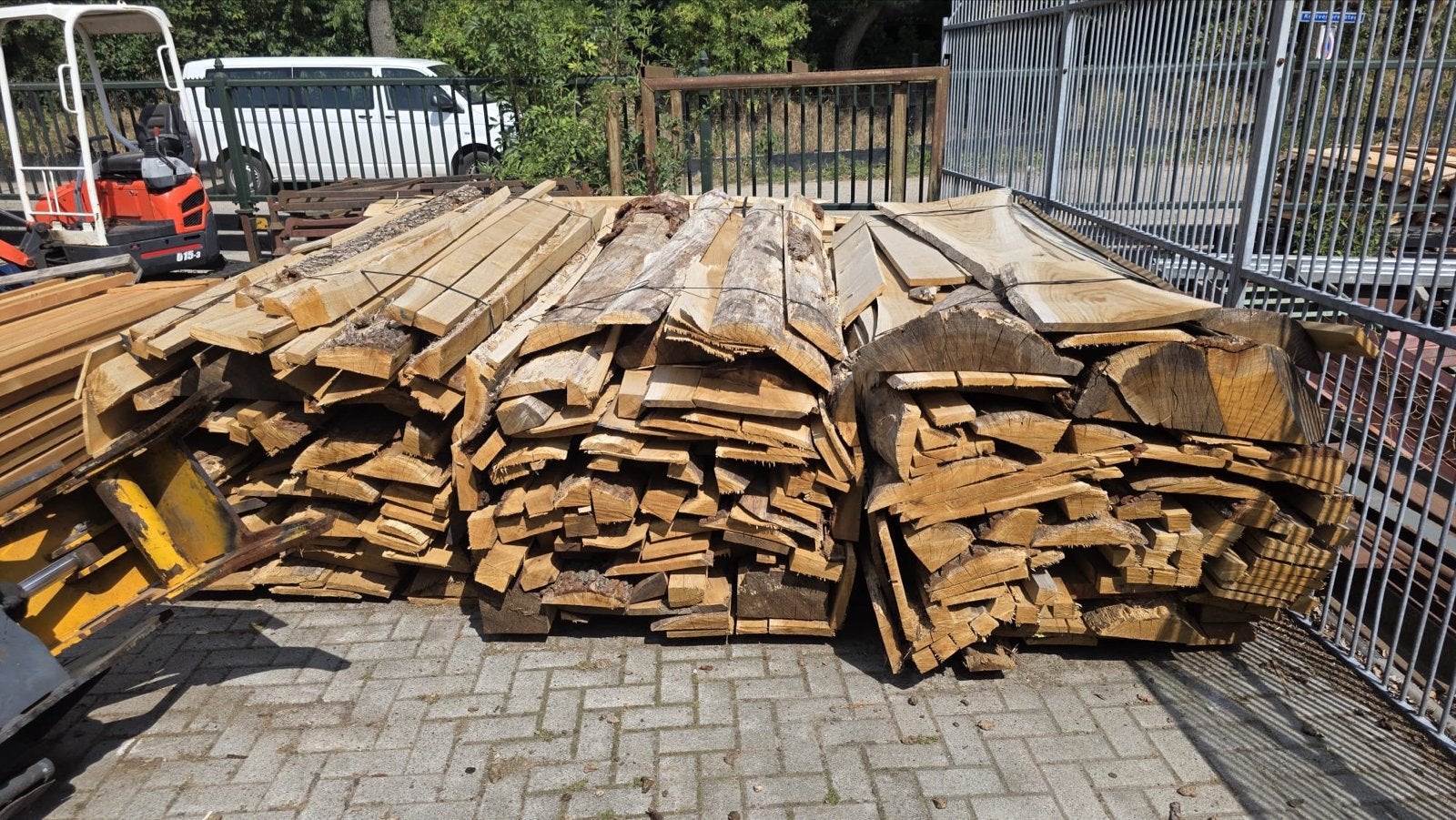Bundels eikenhout, schitterend voor de kachel, Tuin en Terras, Haardhout, 6 m³ of meer, Ophalen of Verzenden, Stammen