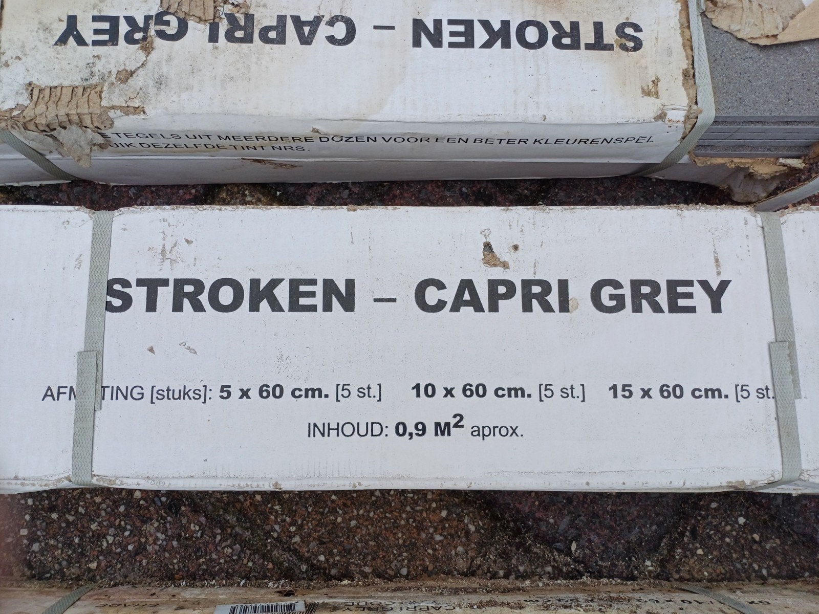 Stroken Capri Antraciet Grey 2.7m2, Ophalen, 60 cm of meer, Nieuw, Vloertegels