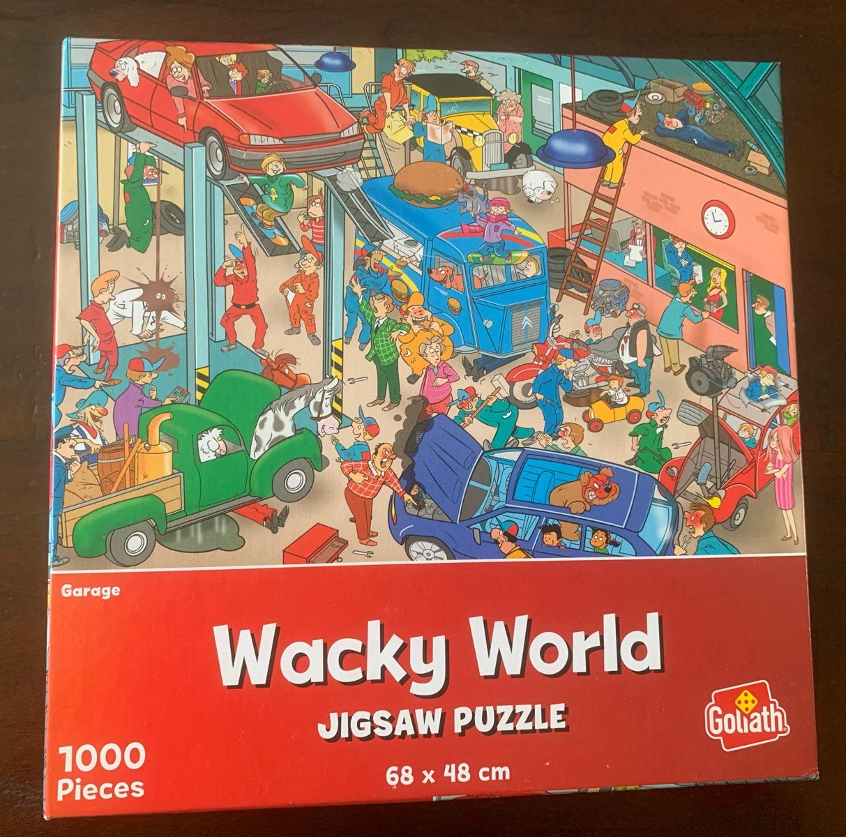 Goliath Wacky World Jigsaw Puzzel - Garage 1000 stukjes, Ophalen of Verzenden, 500 t/m 1500 stukjes, Zo goed als nieuw, Legpuzzel