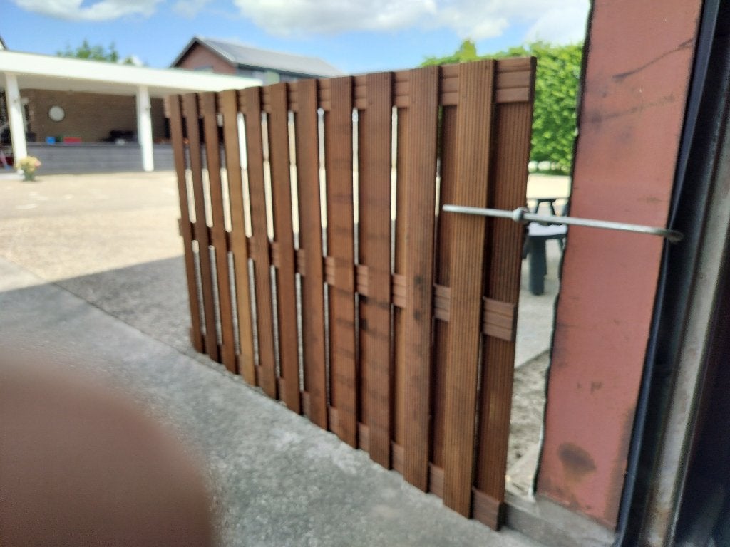 Tuinscherm hardhout, Tuin en Terras, Schuttingen, Ophalen, 1 tot 2 meter, Minder dan 3 meter, Nieuw