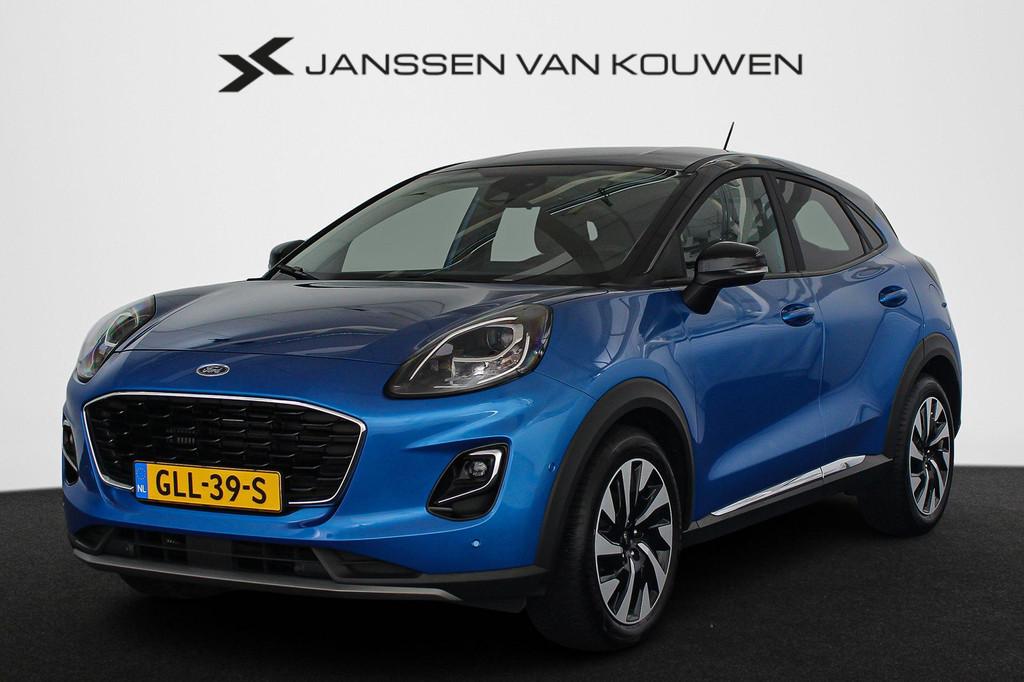 Ford Puma 1.0 EcoBoost Hybrid Titanium Stoel-Stuur-Voorruitv, Voorwielaandrijving, Blauw, Bedrijf, Handgeschakeld