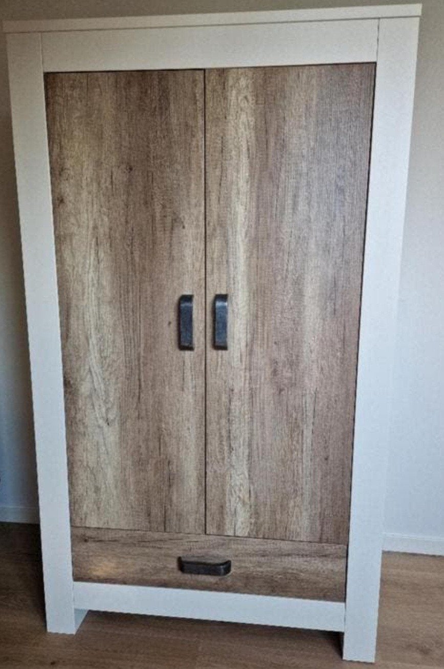 kidsmill long island kledingkast wit met houtlook, Ophalen, Kast, 50 tot 70 cm, 105 cm of meer
