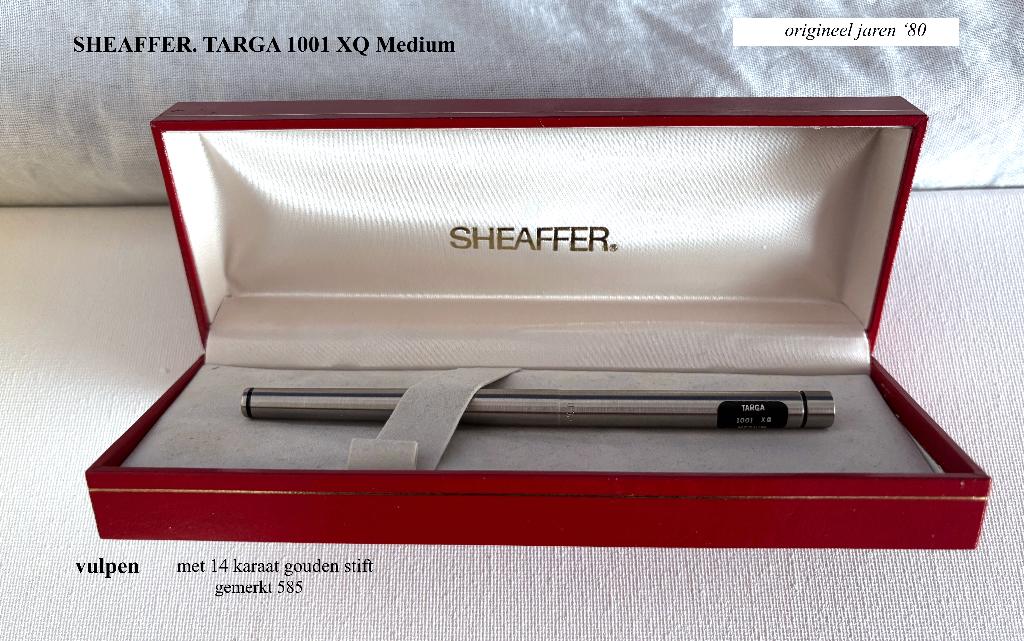 Sheaffer Targa 1001 XQ Medium Vulpen 14 kt goud punt - Orig., Verzamelen, Pennenverzamelingen, Ophalen, Sheaffer, Met doosje, Zo goed als nieuw