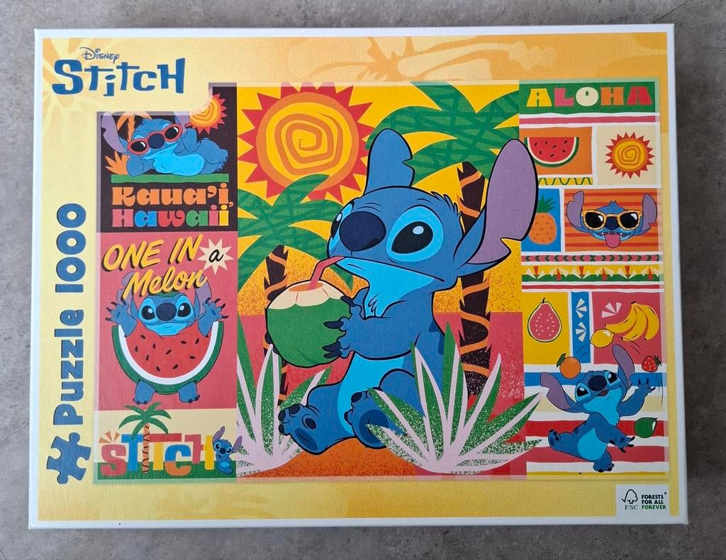 Disney Stitch puzzel 1000 stukjes, Ophalen of Verzenden, 500 t/m 1500 stukjes, Zo goed als nieuw, Legpuzzel