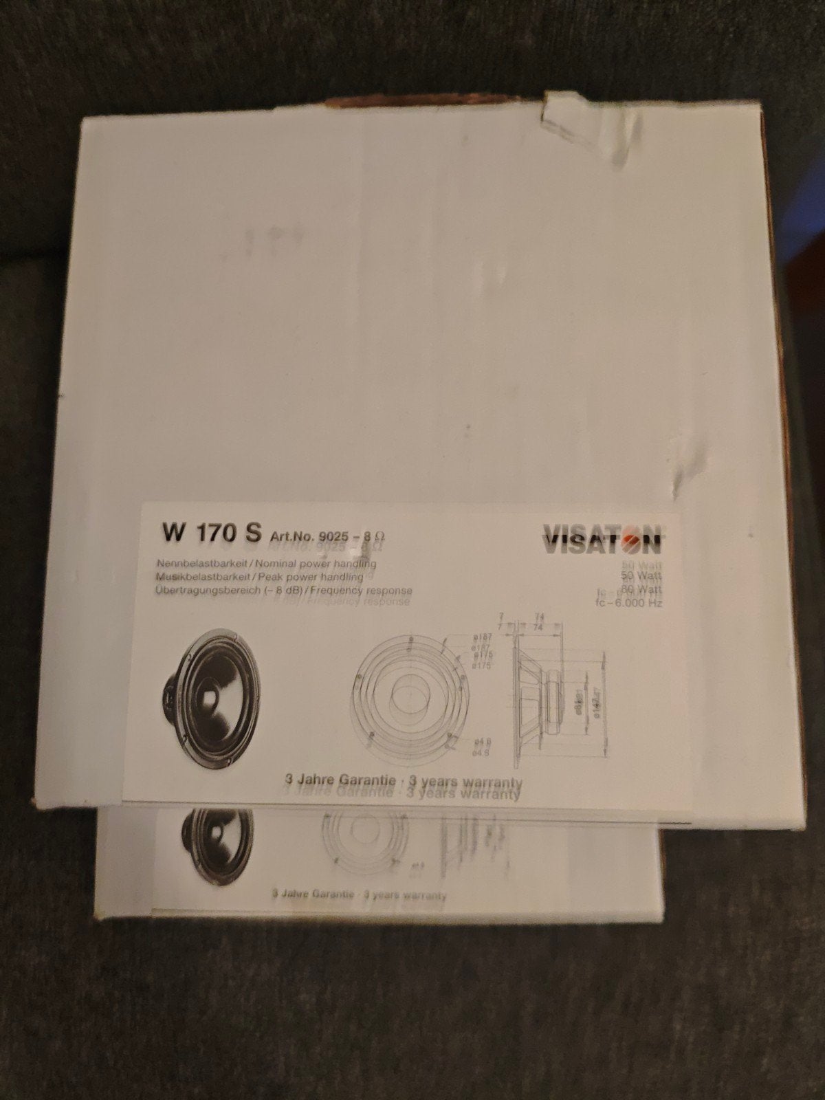 2 stuks Visaton W 170 S Woofer - Nieuw in doos