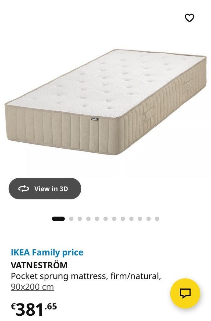 IKEA VATNESTROM matras (Goede staat), Ophalen, 90 cm, Eenpersoons, Zo goed als nieuw