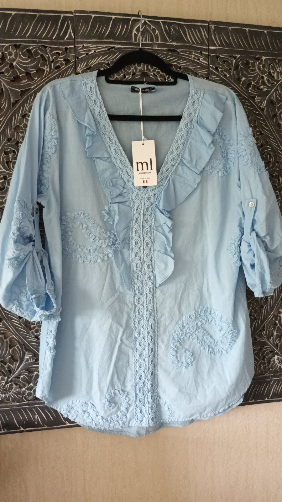 Prachtige lichtblauwe tuniek van ML Women, 100% katoen, Kleding | Dames, Blouses en Tunieken, Blauw, ML Women, Maat 42/44 (L)