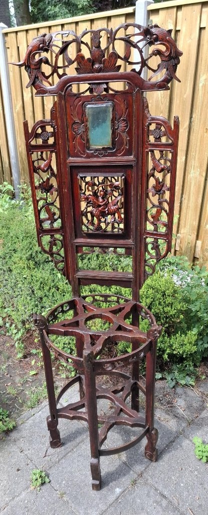 Antieke Chinese wastafel met spiegel, Ophalen