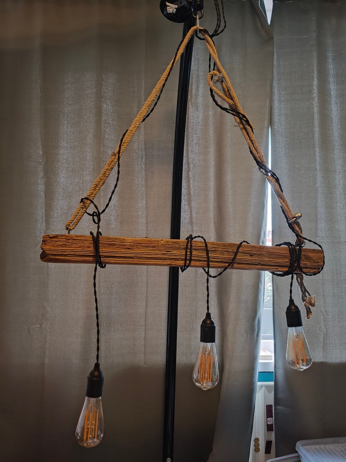 Unieke drijfhout lamp, Ophalen of Verzenden, Gebruikt, Natuurlijk materiaal, Rustiek, Industrieel, Natuurlijk