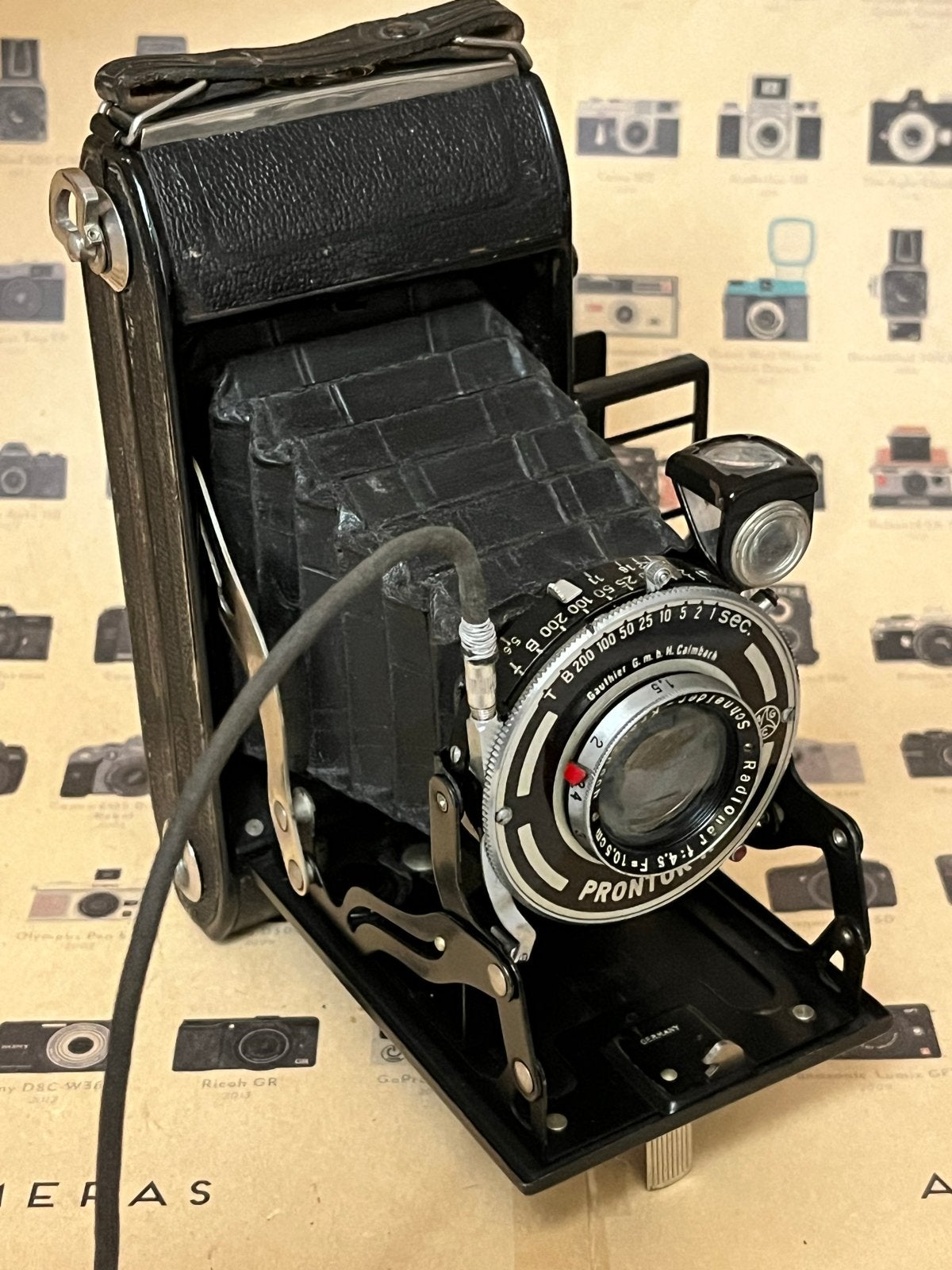 Vintage Wirgin vouwcamera met Prontor II sluiter, Ophalen of Verzenden, Gebruikt, Compact, Overige Merken