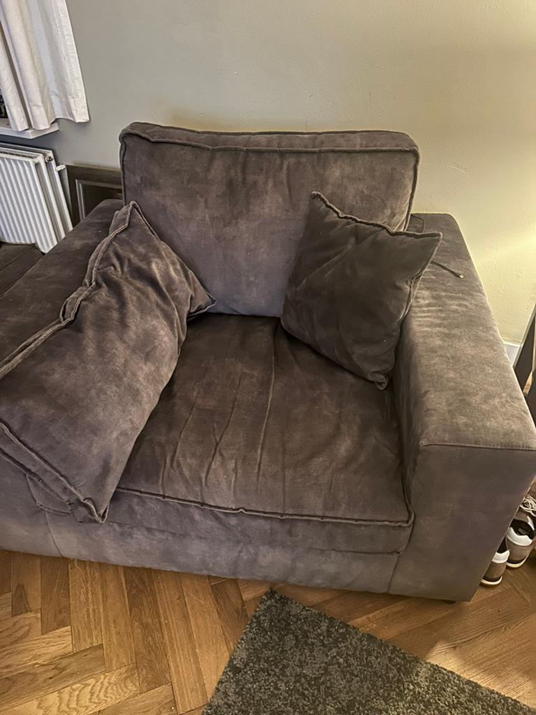 Loveseat grijs, Ophalen, Gebruikt, 75 tot 100 cm, 100 tot 125 cm
