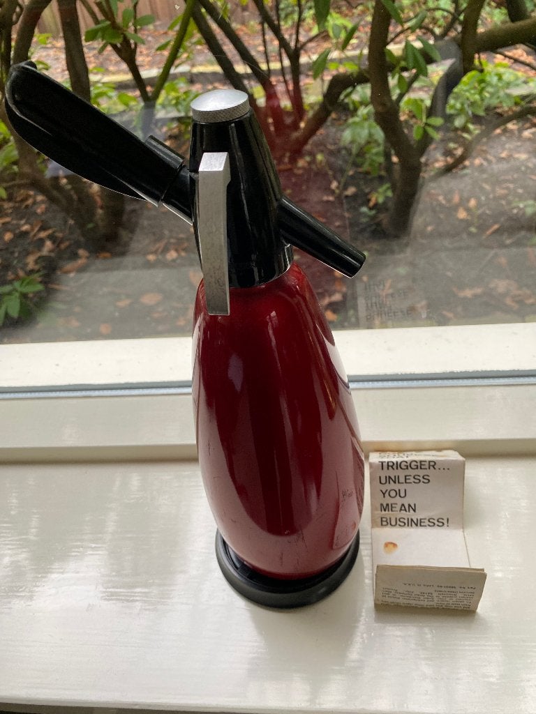 Vintage Spuitwaterfles. Syfon. Gemerkt : BOC MADE IN ENGLAND, Antiek en Kunst, Ophalen of Verzenden