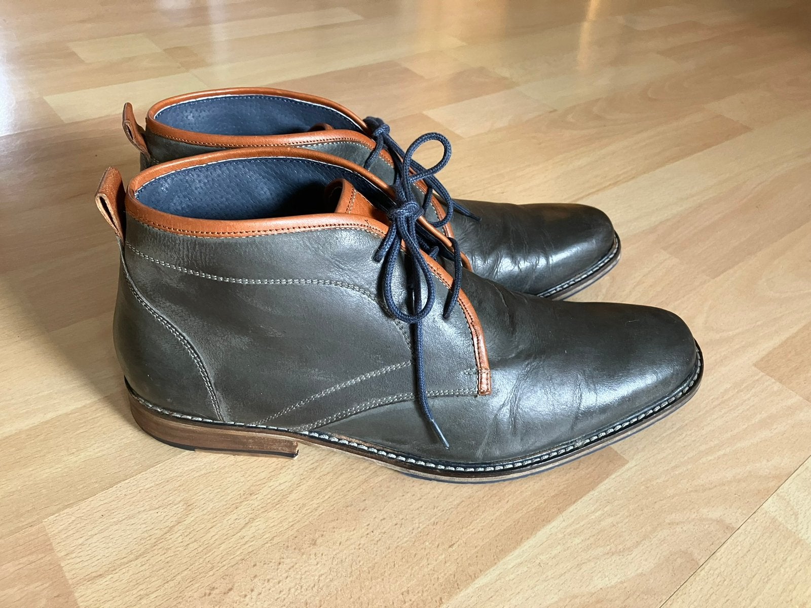 Van Beers donkergroene leren schoenen/boots mt 42 izgs, Kleding | Heren, Schoenen, Overige kleuren, Boots, Ophalen of Verzenden
