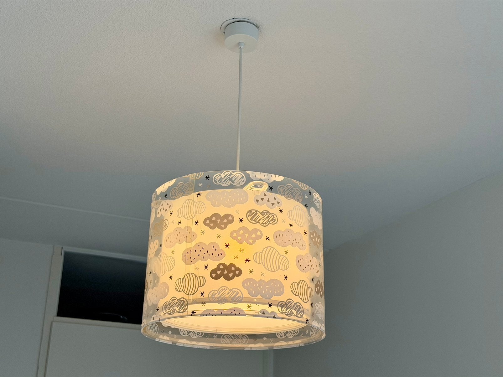 Hanglamp Wolkjes kinderkamer, Ophalen, Kunststof, Gebruikt, E27 (groot)