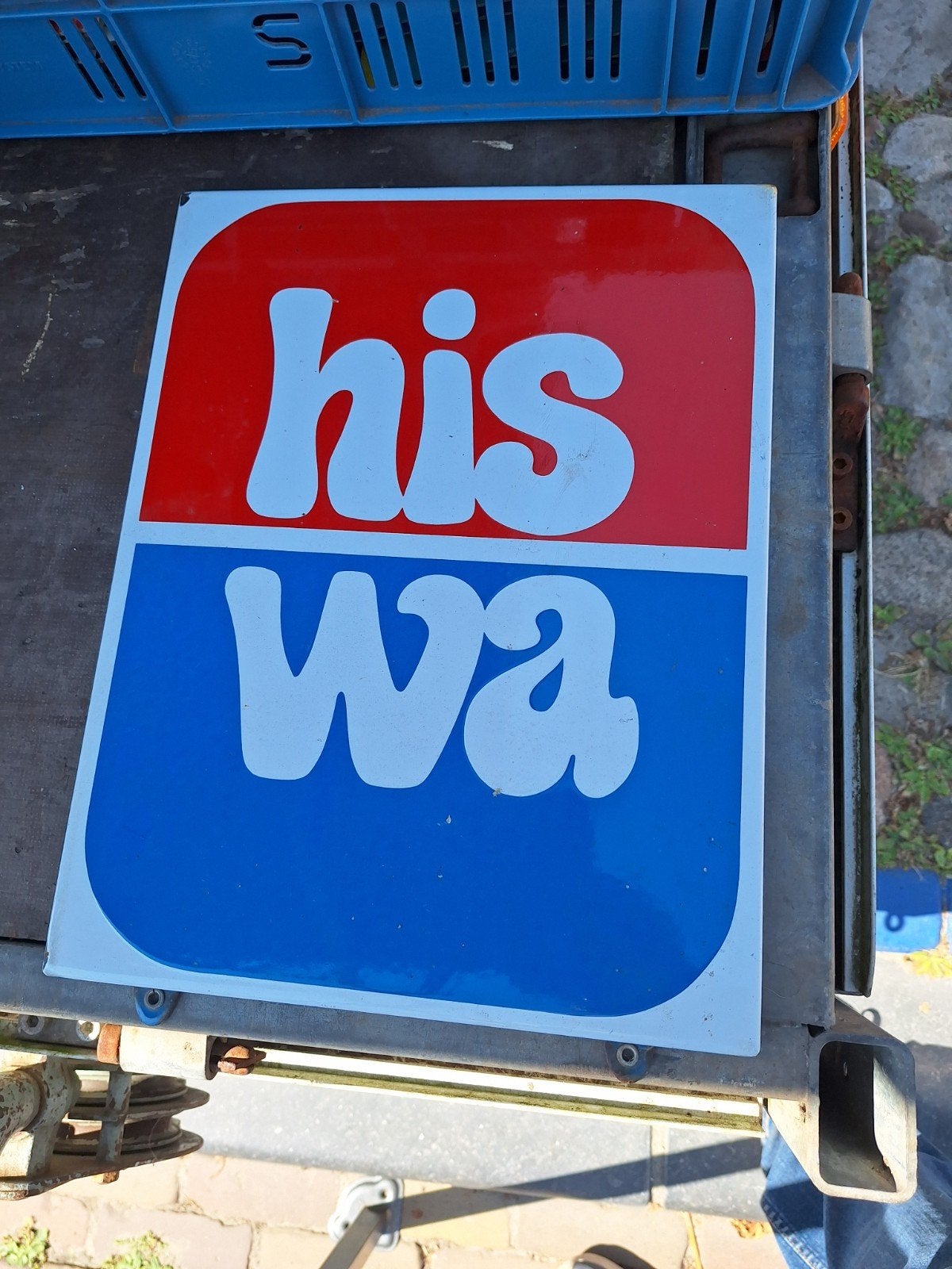 hiswa emaille bord, Antiek en Kunst, Antiek | Emaille, Ophalen of Verzenden