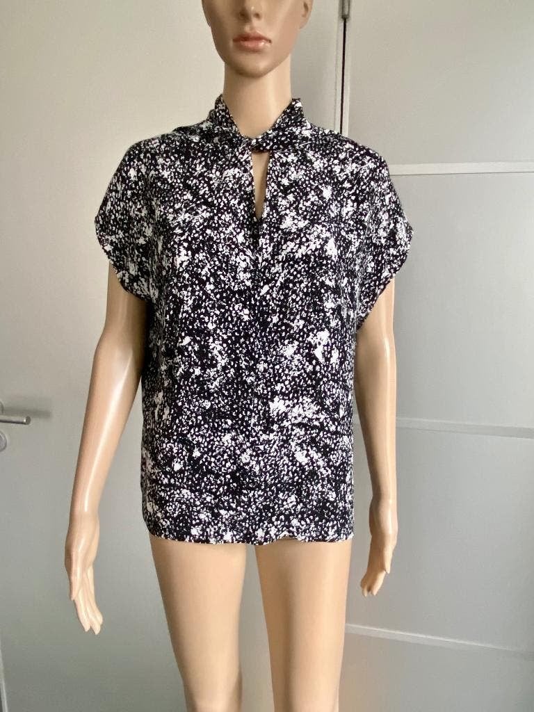 K120 Vanilia maat 40=M blouse top wit/zwart, Maat 38/40 (M), Vanilia, Wit, Ophalen of Verzenden