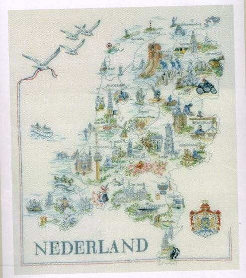 borduurpatroon Nederland schiermonnikoog schelpen Japan, Ophalen of Verzenden, Zo goed als nieuw, Handborduren, Patroon