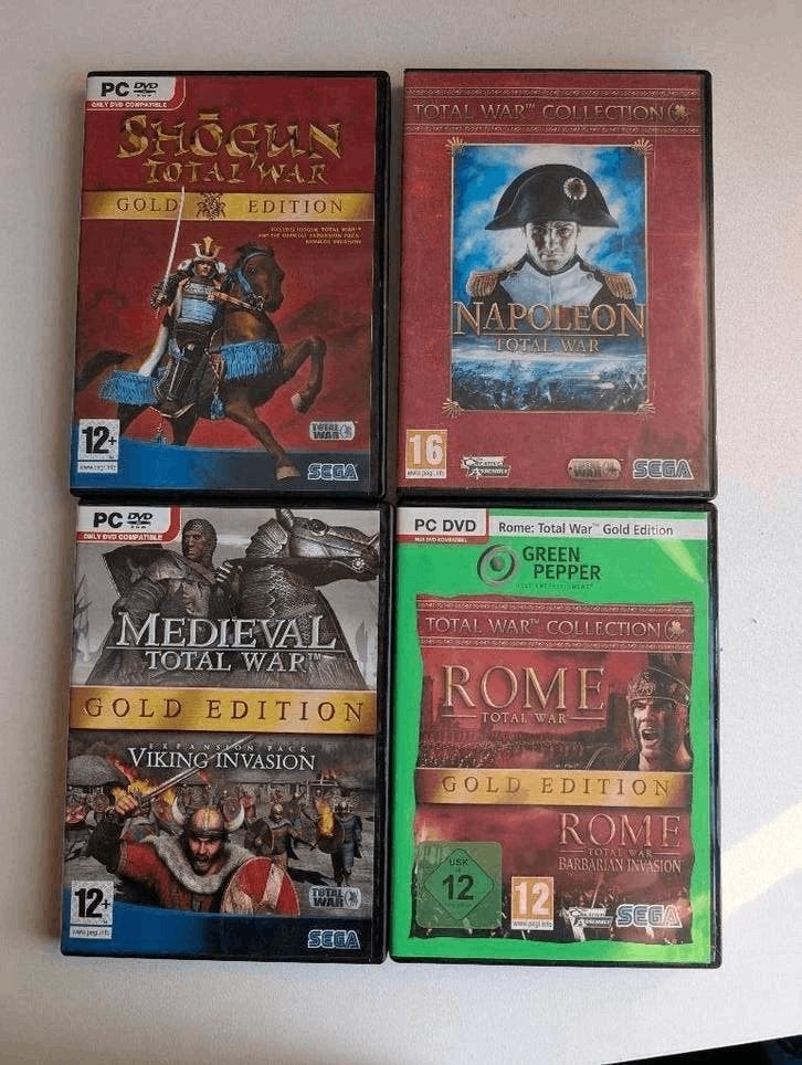 4x Total War PC games – Shogun, Napoleon, Rome & Medieval PC, 1 speler, Racen en Vliegen, Ophalen of Verzenden, Zo goed als nieuw