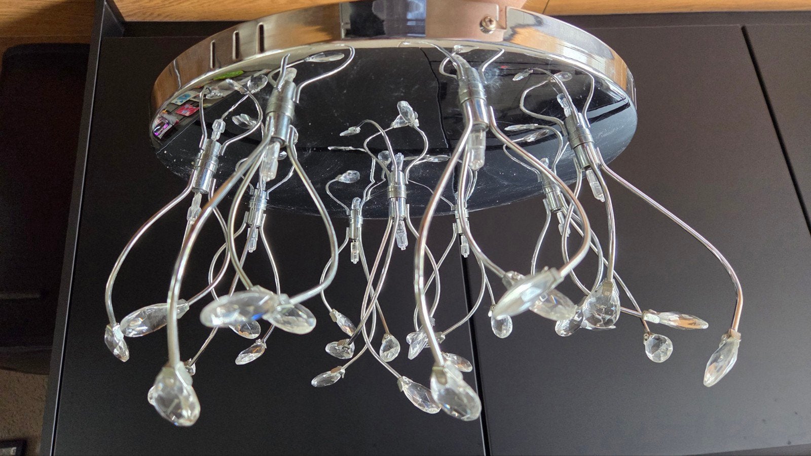 Plafondlamp Kwantum Crystal Clear (eventueel 2 beschikbaar), Zilver, Gebruikt, Inclusief lichtbron, Ophalen of Verzenden