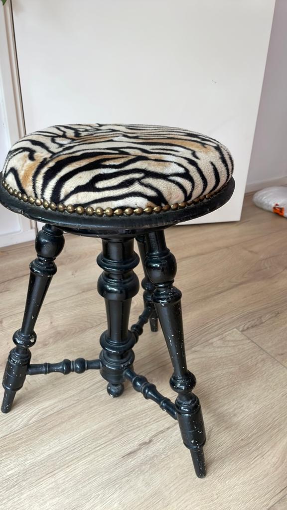 Pianokruk panterprint, Huis en Inrichting, Ophalen, In hoogte verstelbaar, Gebruikt, Hout