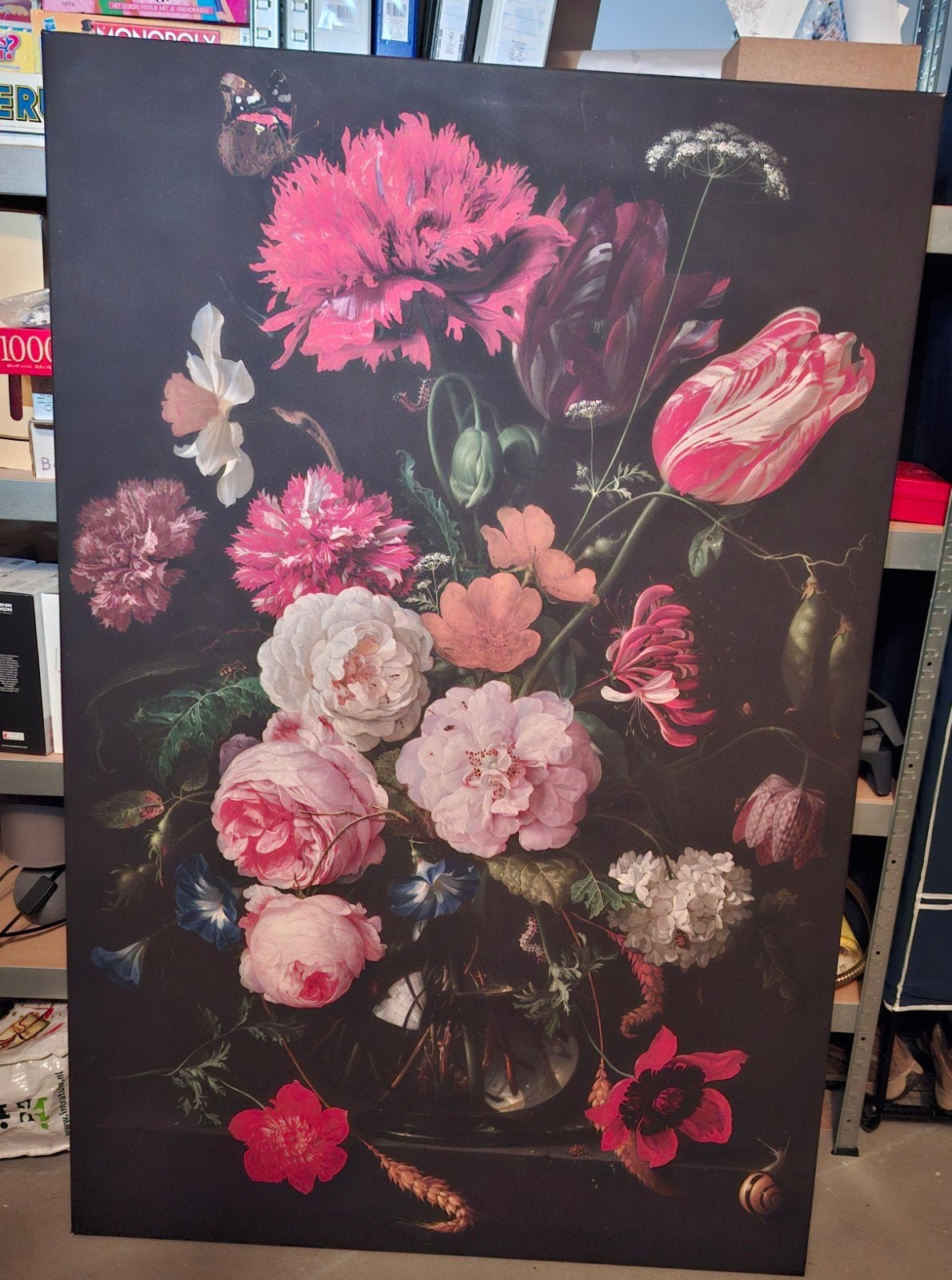 Groot canvasdoek 'Stilleven met bloemen' Jan Davidsz., Antiek en Kunst, Kunst | Schilderijen | Klassiek, Ophalen, Doek, Stilleven