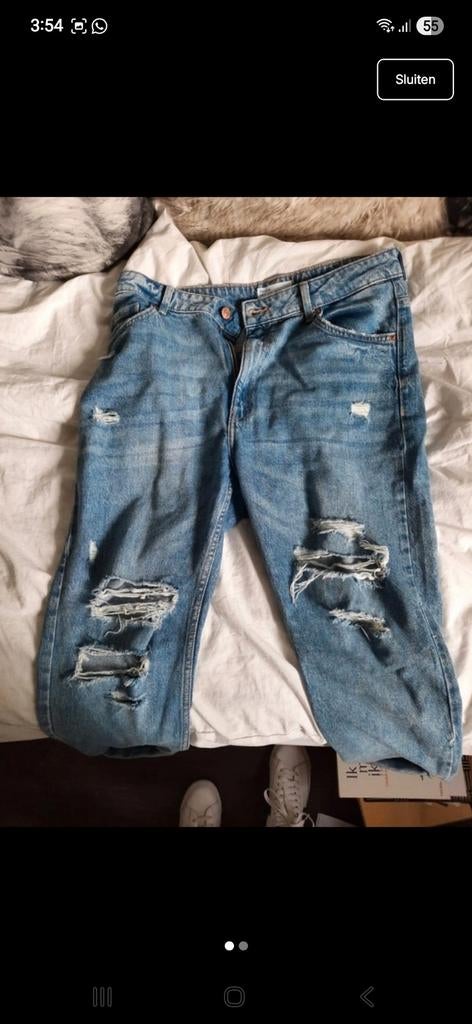 Ripped jeans, Blauw, Nieuw, W33 - W36 (confectie 42/44), Bershka